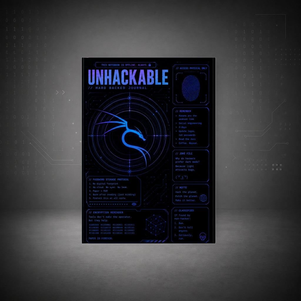 Terminal Forge™ UNHACKABLE Journal – Ethical Hacker Password Notebook | Cybersecurity Hardcover Notebook for Pentesters & Bug Bounty Hunters