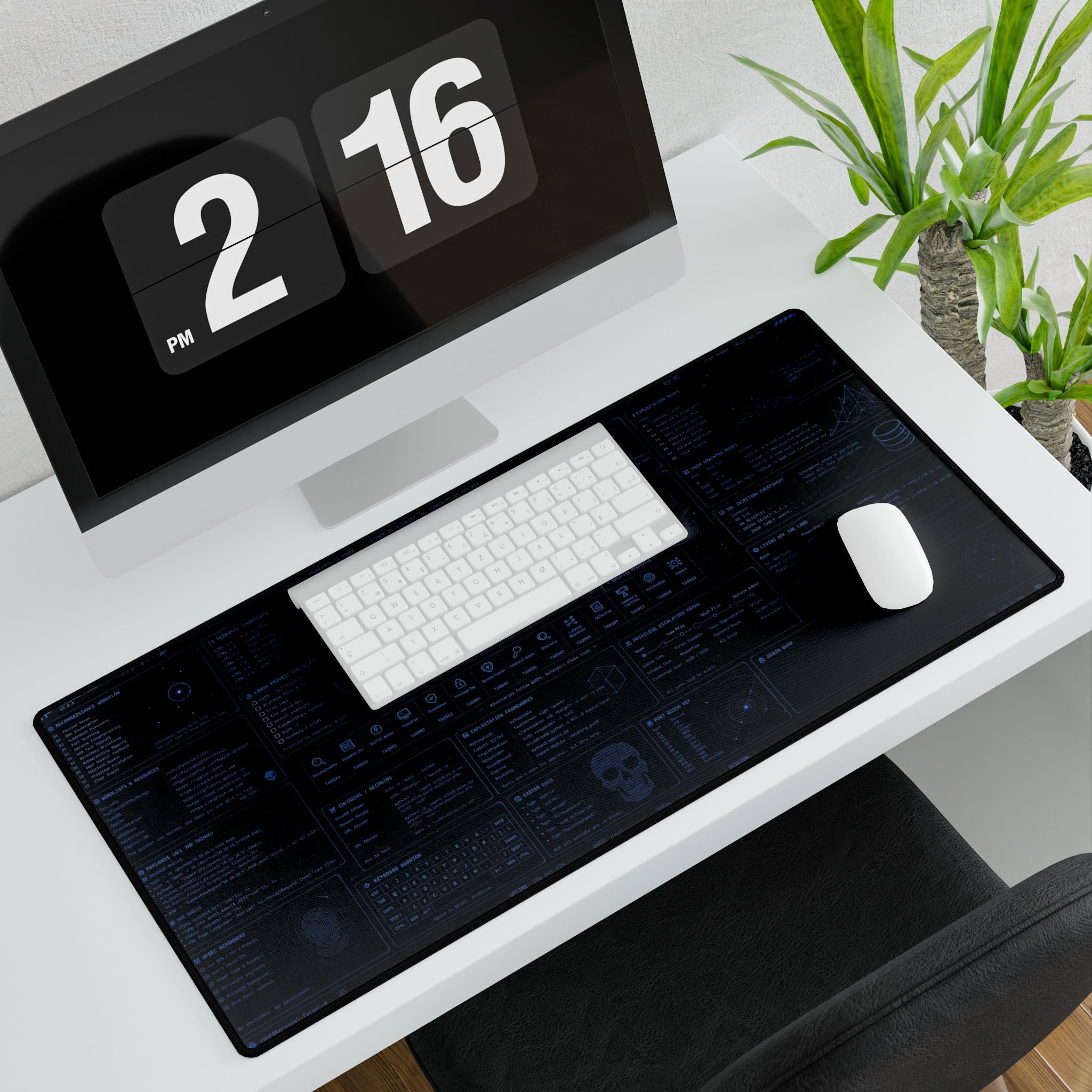 Terminal Forge™ Blue Matrix XL Desk Mat – Cybersecurity & Ethical Hacking Command Center Mousepad