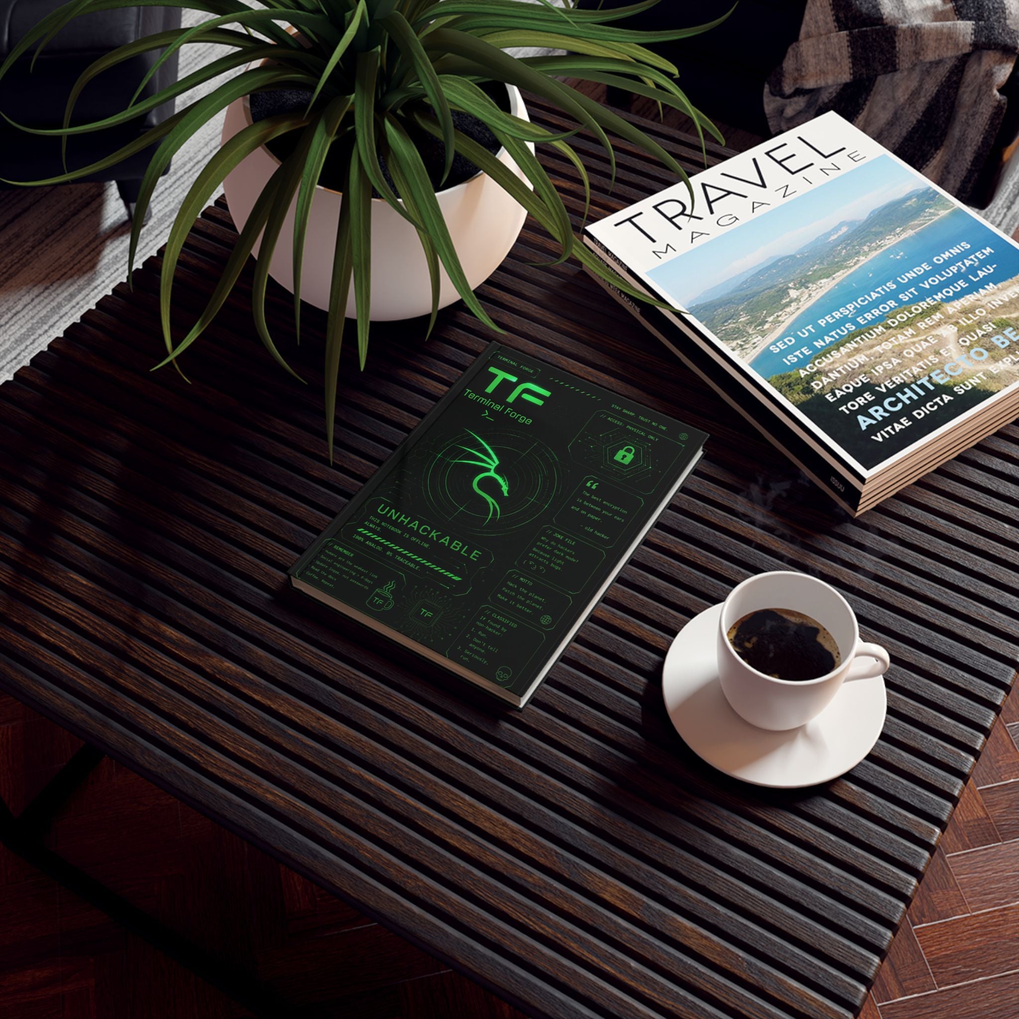Terminal Forge™ UNHACKABLE Journal – Ethical Hacker Password Notebook | Cybersecurity Hardcover Notebook for Pentesters & Bug Bounty Hunters