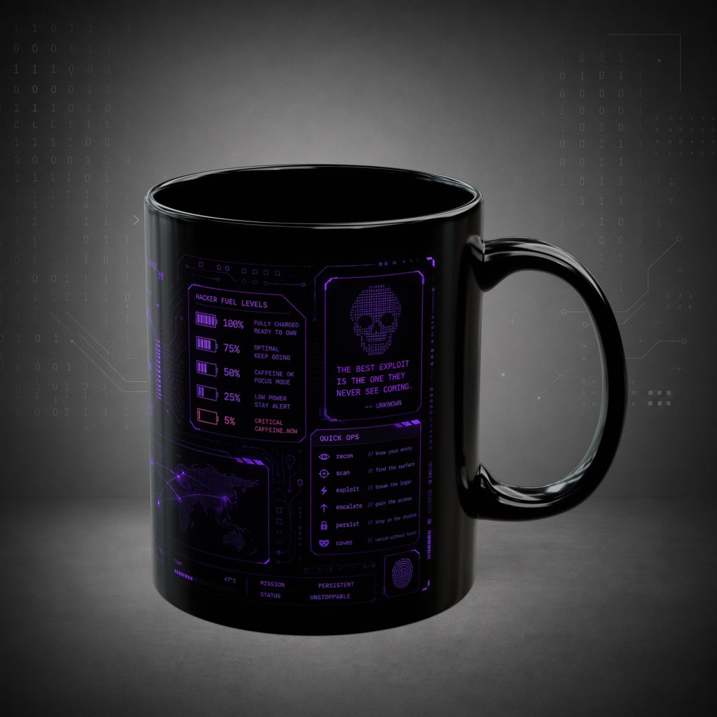 Terminal Forge™ Hacker Fuel Mug – Cybersecurity Coffee Mug for Ethical Hackers, Pentesters & Bug Bounty Hunters