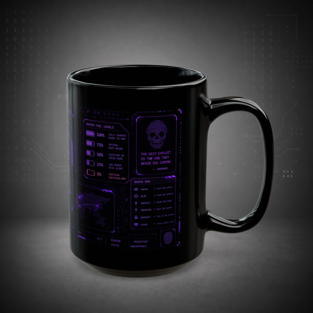 Terminal Forge™ Hacker Fuel Mug – Cybersecurity Coffee Mug for Ethical Hackers, Pentesters & Bug Bounty Hunters
