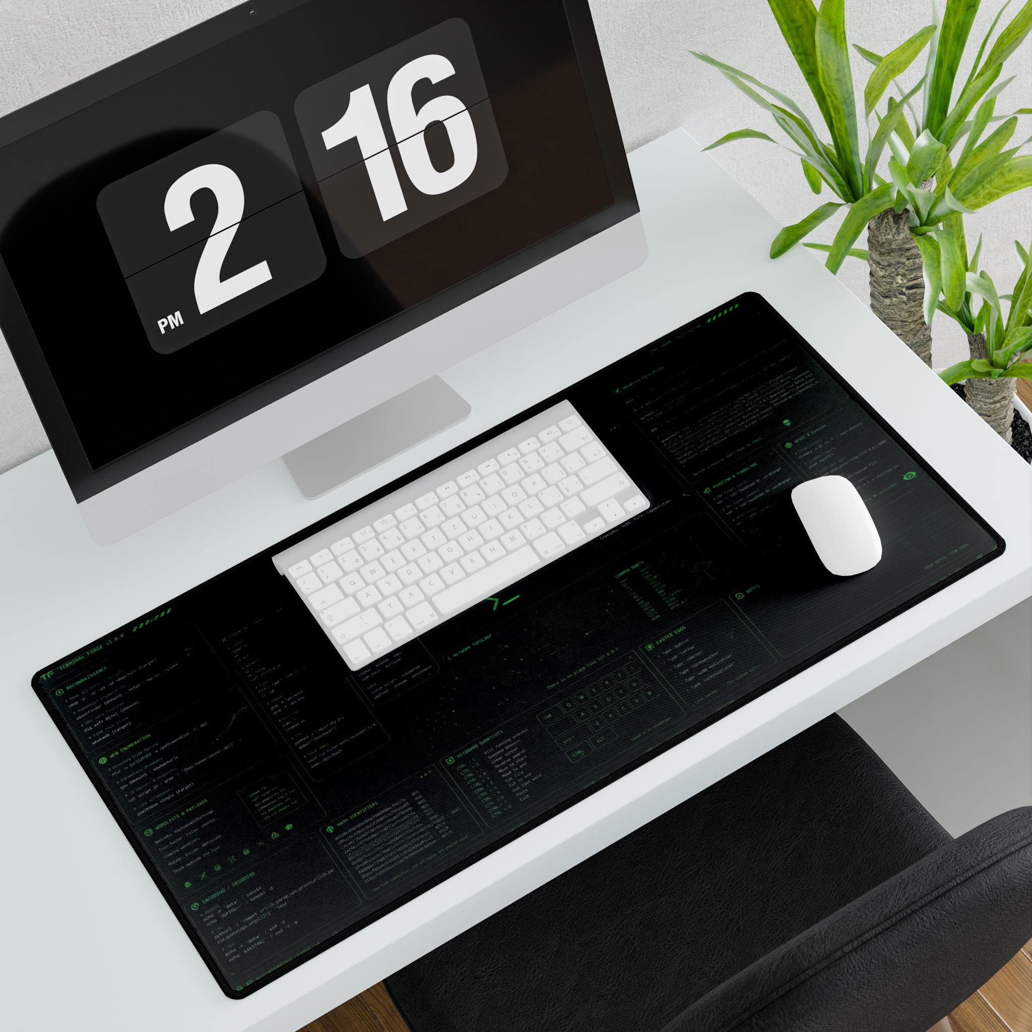 Terminal Forge™ Blue Matrix XL Desk Mat – Cybersecurity & Ethical Hacking Command Center Mousepad